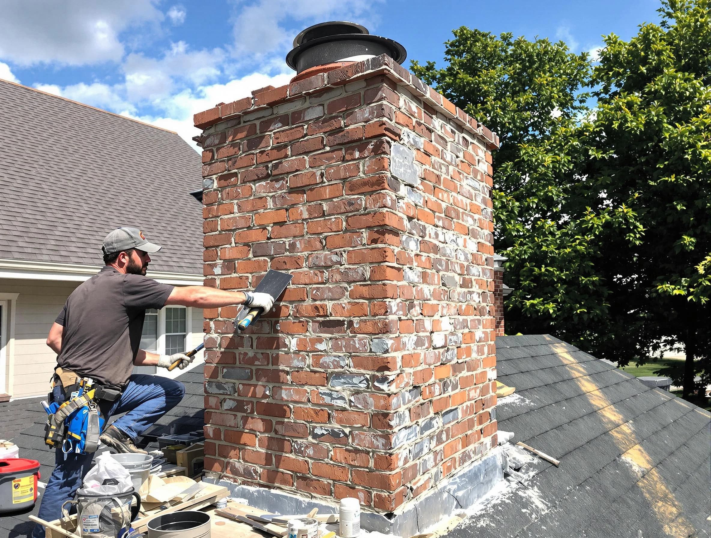 Completed chimney rebuild by Kearny Chimney Sweep in Kearny, NJ