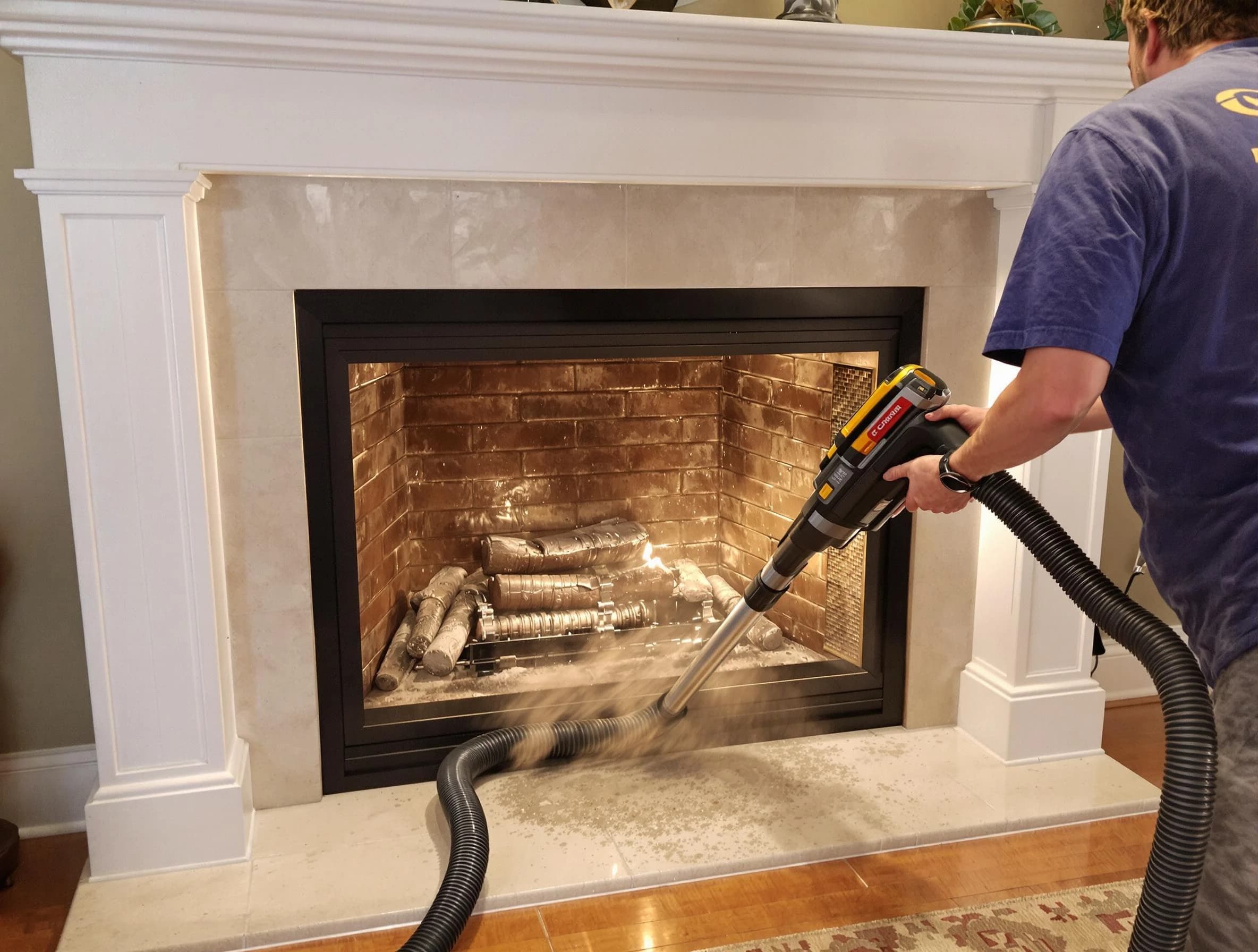 Fireplace cleaning performed by Kearny Chimney Sweep in Kearny, NJ