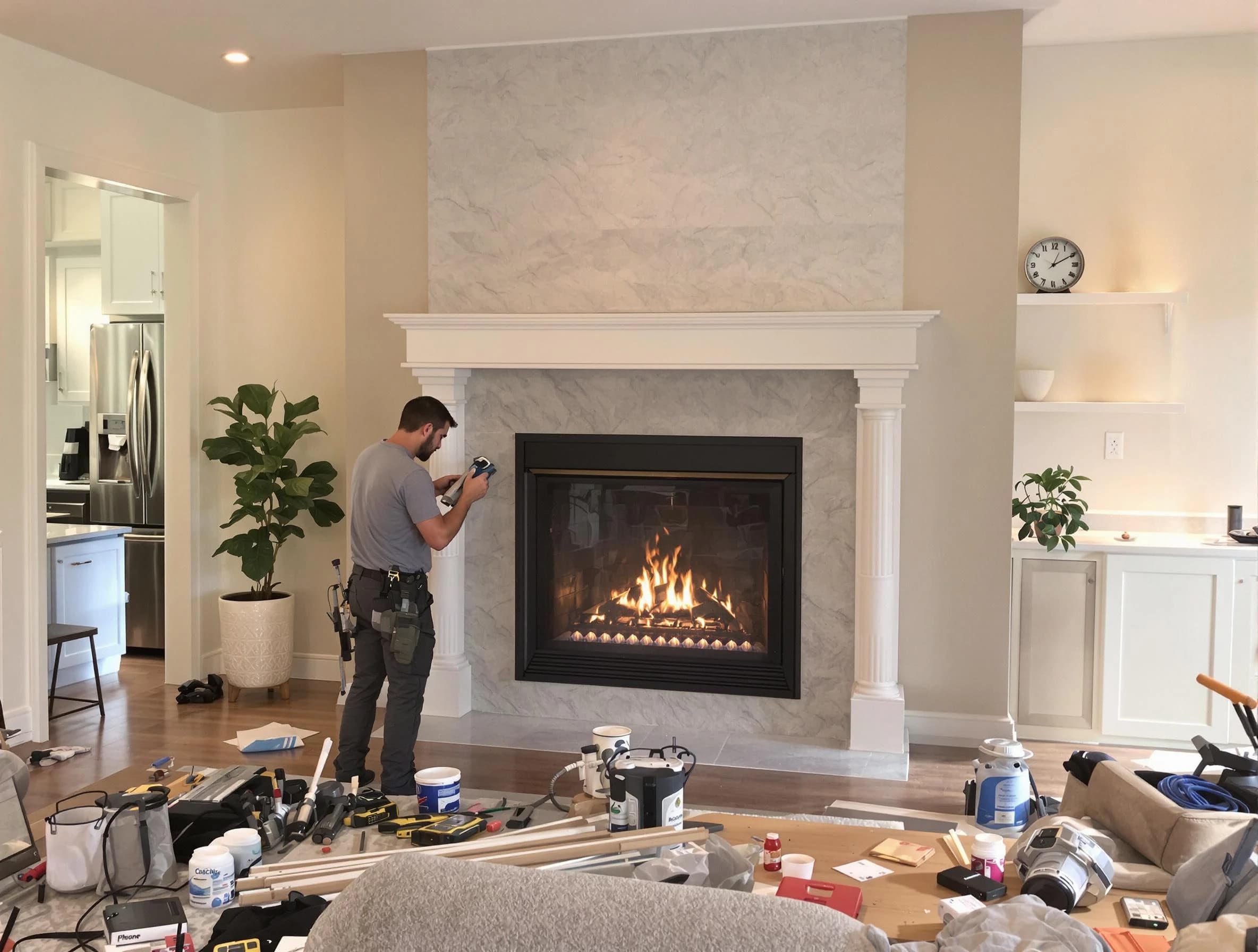 Newly installed fireplace by Kearny Chimney Sweep in Kearny, NJ