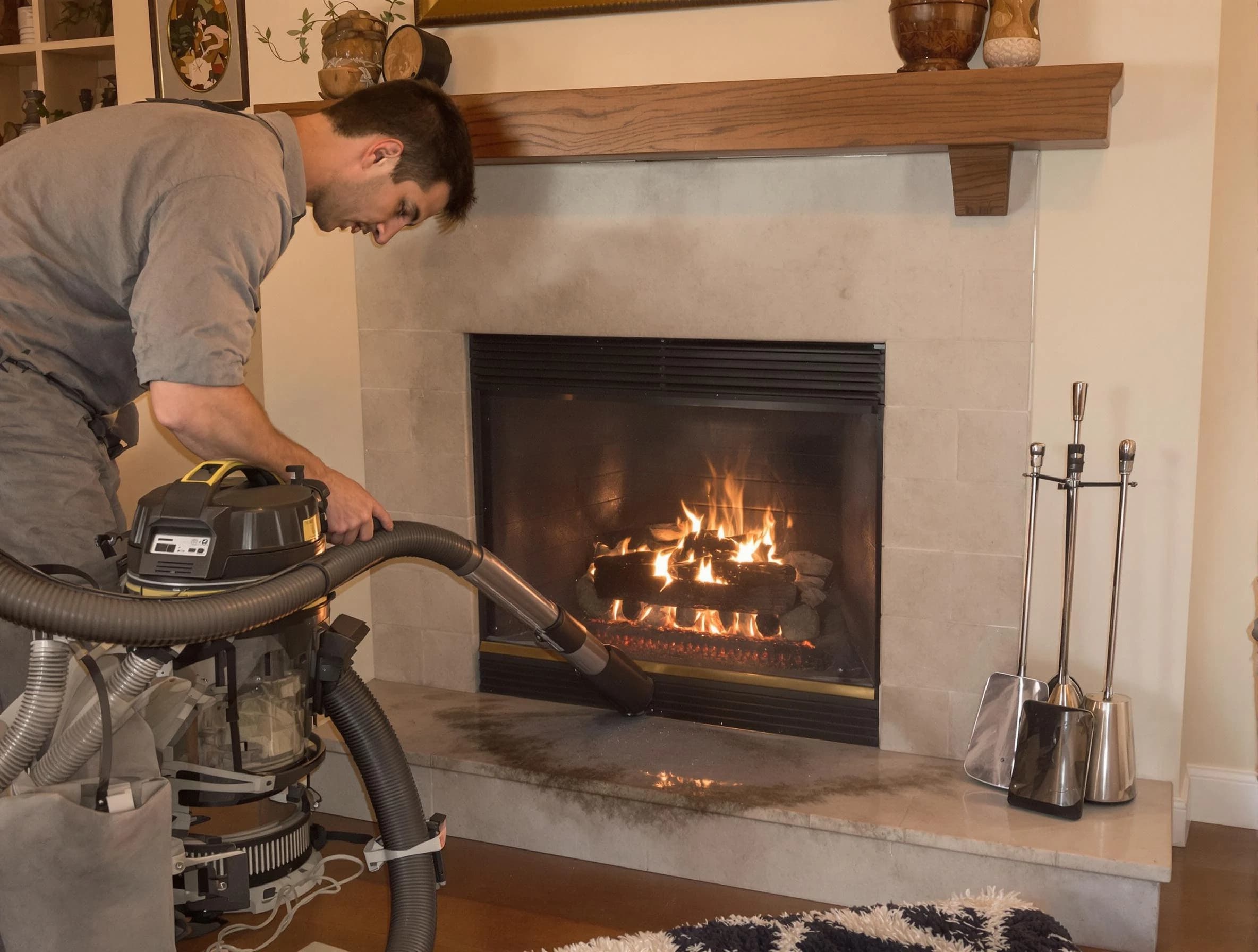 Routine fireplace upkeep by Kearny Chimney Sweep in Kearny, NJ