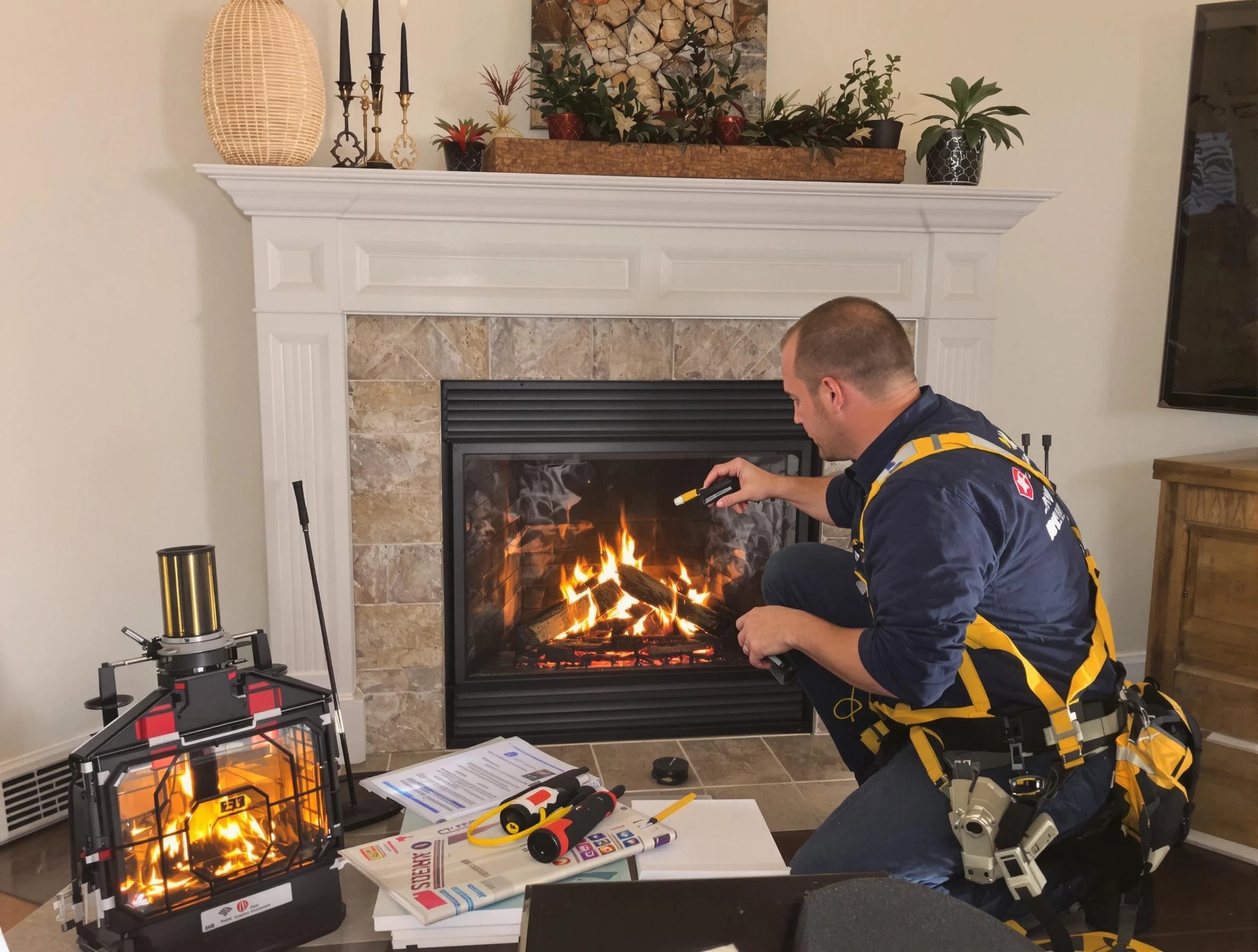 Safety-focused fireplace inspection by Kearny Chimney Sweep in Kearny, NJ